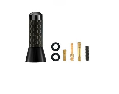Roof Short Rod Antenna 3.5cm Carbon Design Universal Adapter Base DAB Car