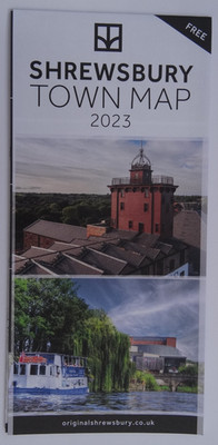 SHREWSBURY STADTPLAN & STADTFÜHRER 2023. Sehenswürdigkeiten. 1 Gitter qm=3min.Gehweg
