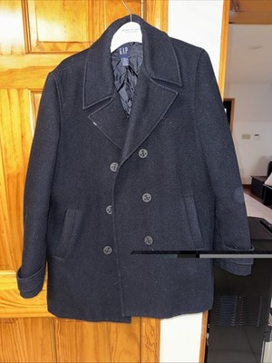 GAP Women s Size L Navy Blue Coat Button Up With Pockets Pea Coat