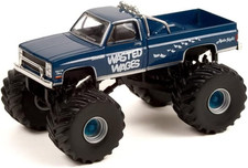 1987 Chevy Silverado Monster Truck, Wasted Wages - Greenlight 49100D 1/64 Scale 