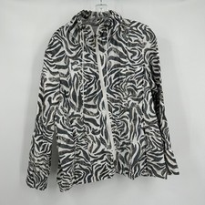 Chicos Women Bold Animal Print Jacket Size 3 US XL Zebra Safari Statement