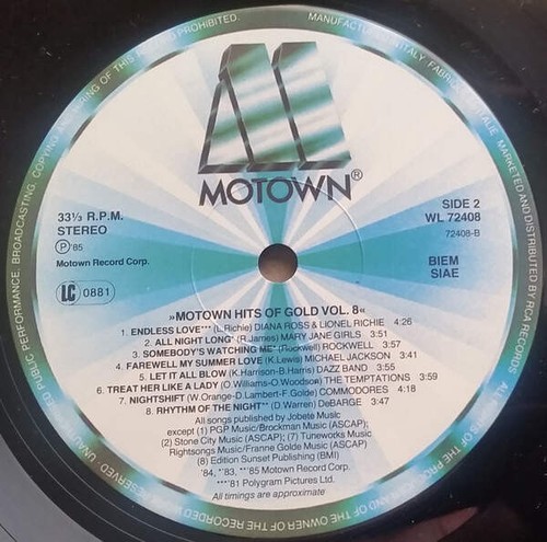 Verschiedene - Motown Hits Of Gold Band 8 (VINYL) - Bild 4 von 4