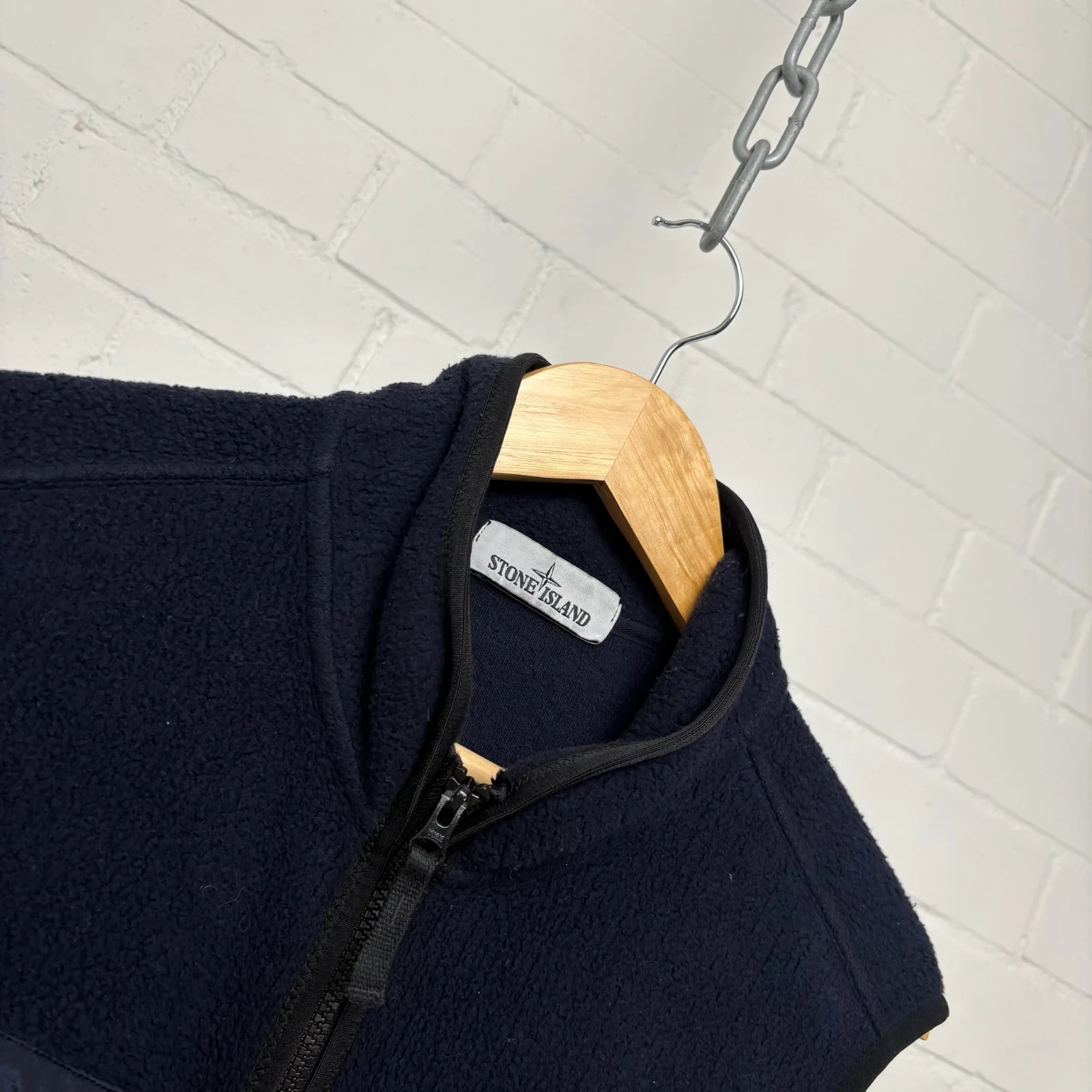 Stone Island Navy Teddy Fleece Gilet image 3