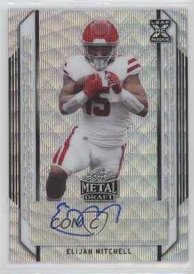 2021 Leaf Metal Draft Silver Wave 37/75 Elijah Mitchell Rookie Auto RC 0s0g