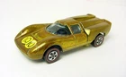 1960s HOT WHEELS REDLINE LOLA GT70 GRAND PRIX RACER METALLIC GOLD US DIECAST