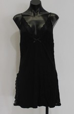 Avidlove Women's Lace Modal V-Neck Full Slip Sleep Dress CN6 Black Size XL NWT