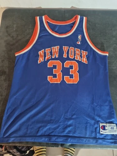 VTG RARE NEW YORK KNICKS #33 EWING AUTHENTIC CHAMPION BASKETBALL JERSEY SIZE 48 - product listing photo