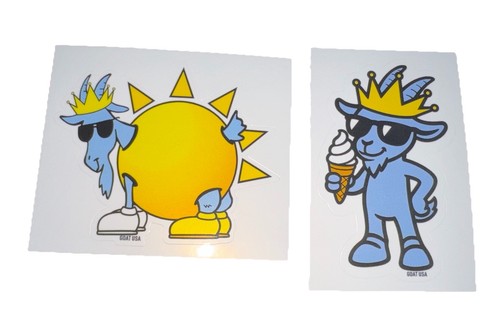 Goat USA Lot Of 2 Stickers Ice Cream Cone and Sun