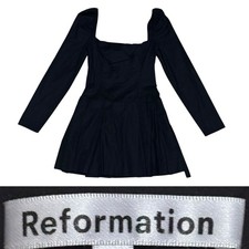 Reformation Luella Pleated Mini Dress Women’s Size 0 In Black