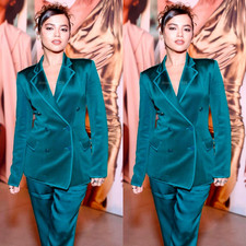 Silk Satin Women Suits Formal Prom Party Business Wedding Blazers Ladies Outfit