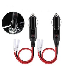 2PCS 12V  24V Fused Male Car Cigarette Lighter Socket Plug Connector Cable