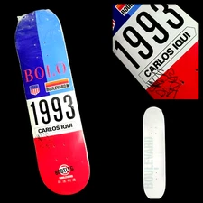 Carlos Iqui Signed BLVD Boulevard Bolo Autograph Skateboard Auto Pro Deck