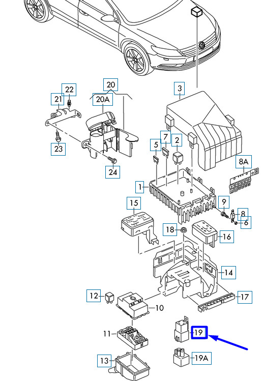 Relais de pare-brise chauffant Volkswagen Arteon 3H7 3B0951253