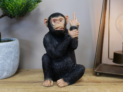 Affe Ornament unhöflicher Schimpanse Figur Affe Harz lustig groß mittel klein Up Yours
