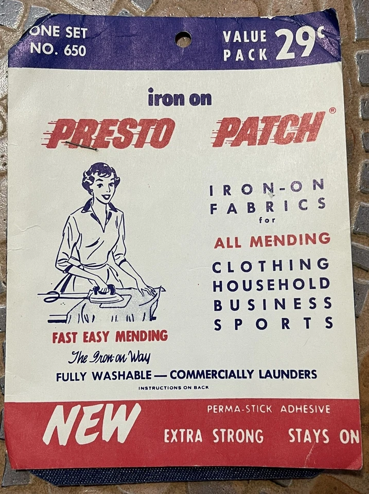 Lot Of 13 Pieces Vintage Denim And Corduroy Patches & Iron On Repair Cloth, NOS - Image 3 of 4