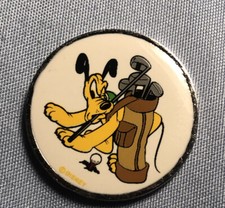 Disney Golf Ball Marker 2 Sided.. Pluto. Vintage Circa 1998