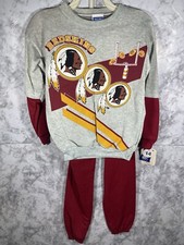 Vintage Washington Redskins Commanders Kids Sweatsuit Jumper Size 14