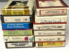 Lot of 12 Country Music 8-Track Tapes Cartridges   Untested Unserviced