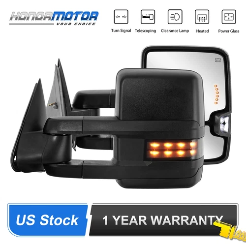 Power Heated Smoke Signal Tow Mirrors for 2003-07 Chevy Silverado GMC  Sierra