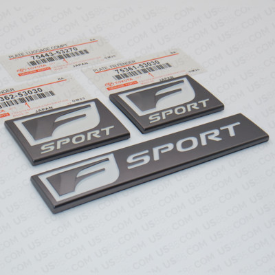 3x F-Sport Logo ABS Badge Side Fender Marker Trunk Lid Nameplate