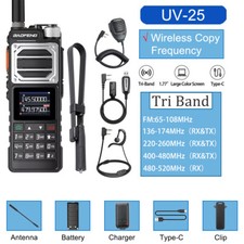 Baofeng UV-25 Walkie Talkie Long Range Type-C Tri-power Fm Two Way Ham Radio Set