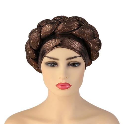 New Braid Turban Head Wrap African Women Cap Hijab Bonnet Hat Auto Gele Headtie - Picture 95 of 282