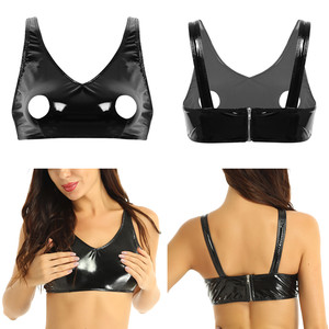 leather look bralette