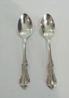 PAIR INTERNATIONAL "JOAN OF ARC" STERLING SILVER TEASPOONS, MONOGRAM "A"