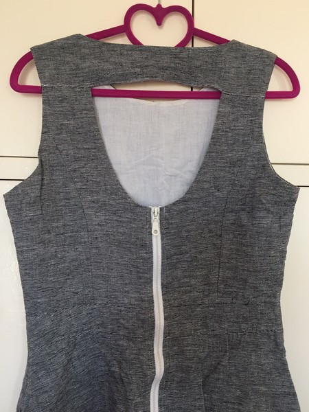 Keyhole back zip fit and flare dress