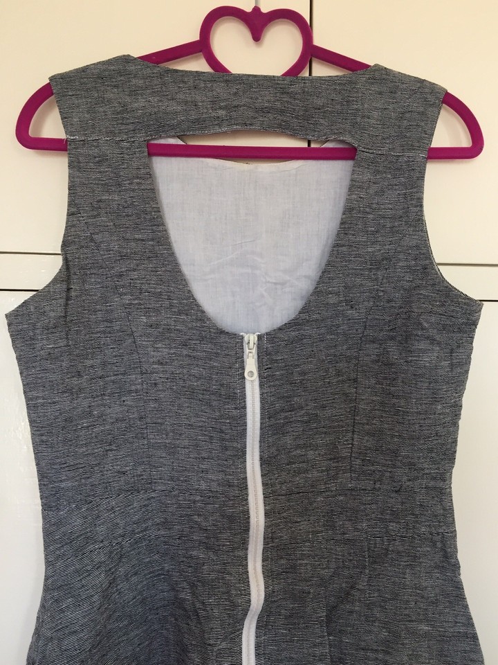 Keyhole back zip fit and flare dress