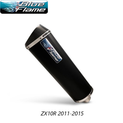 ZX-10R EXHAUST 2011-2015- KAWASAKI- BLUEFLAME SATIN BLACK-CARBON TIP