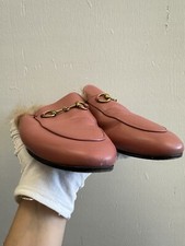 GUCCI PINK PRINCETOWN HORSEBIT LOAFER Leather Mules Flats Women EU 38 US 8