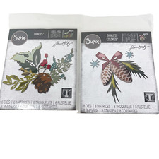 Sizzix Thinlits Tim Holtz Holiday pennello finiture festive matrici NUOVO