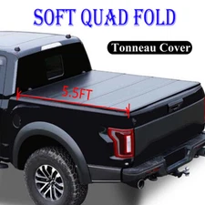 5.5ft 4-Fold Soft Tonneau Cover for 2015-2024 Ford F-150 F150 Short Truck Bed