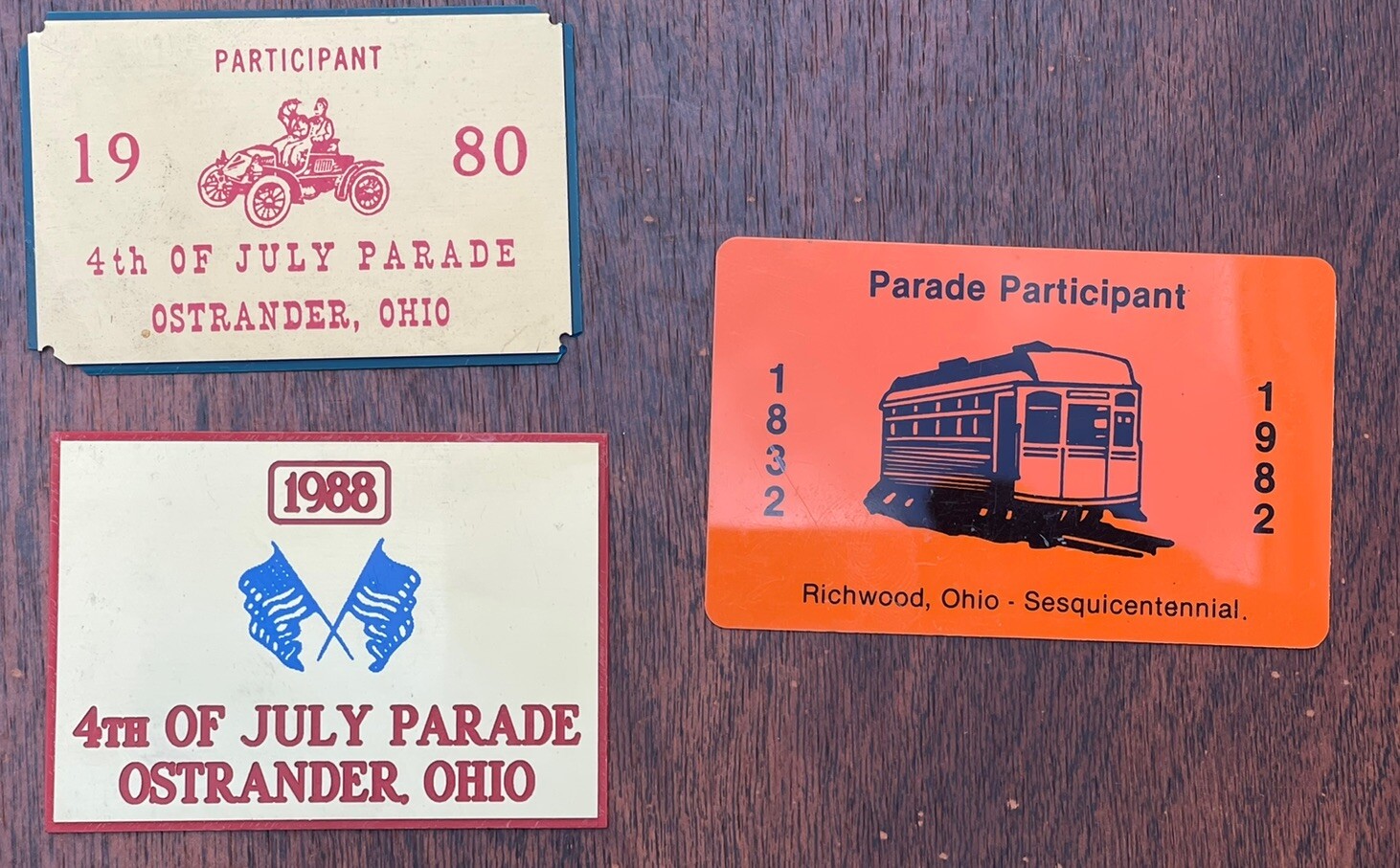 VINTAGE DASH PLAQUE 4th OF JULY PARADE OSTRANDER OHIO RICHWOOD eBay