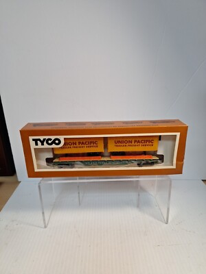 Tyco Piggyback Flat Car Union Pacific 369D HO Scale Model Train