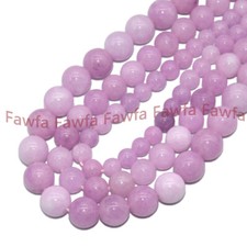 6/8/10mm Natural Purple kunzite Round Gemstone Loose Beads 15'' Strand