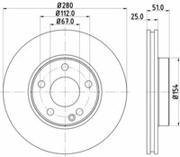 2X Hella 8DD 355 119-601 Bremsscheibe FüR MERCEDES-BENZ