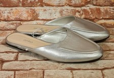 BNWT Ladies Sz 8 Anko Brand Casual Silver Mules Shoes Slides Flats