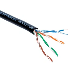 500FT CAT5E OUTDOOR Cable Solid UV Direct Burial UTP Lan Network CAT5 PULL BOX