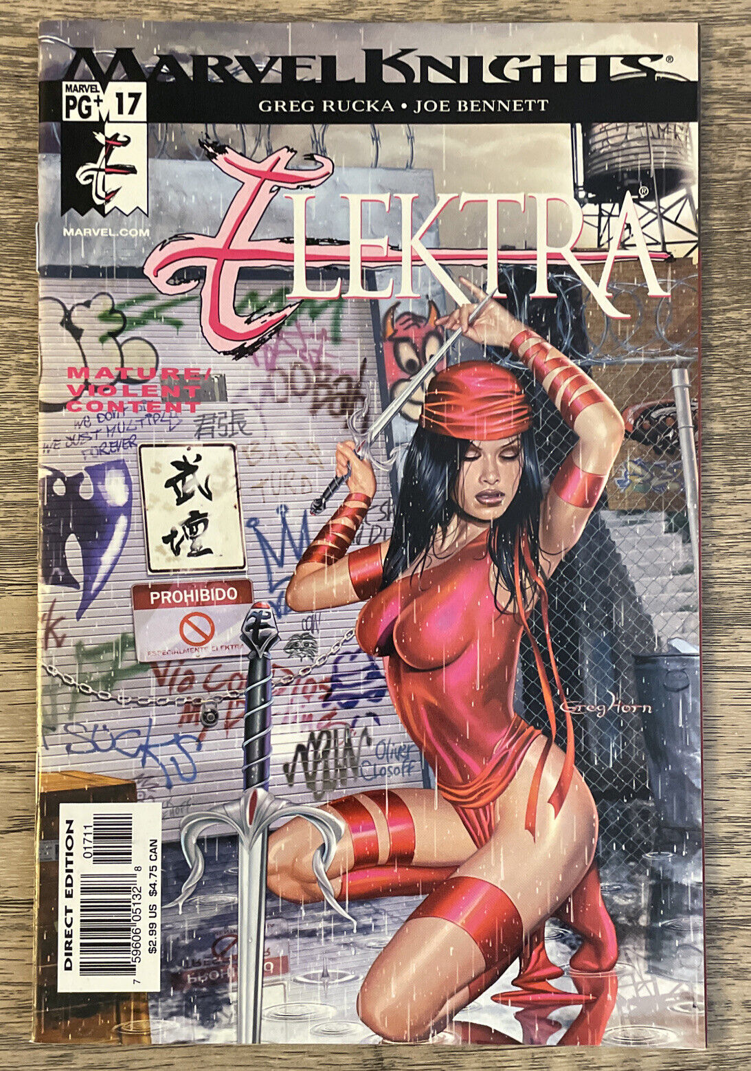 Elektra #17 Marvel (2002) 2nd Series 1st Print Comic Books.  Greg Horn cover C08