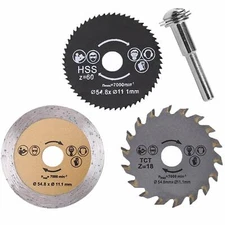 3Pcs Mini Circular Saw Blade Cutting Discs HSS Cut off Wheel Rotary Tool Set