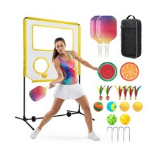 Indoor Paddle Game with Net, Portable Pickleball Set with Net for Family or S...