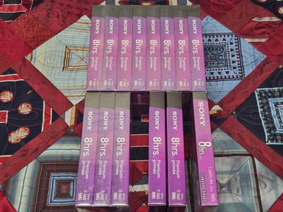 Sony Premium T-160 Blank VHS Lot 13 + One 8 hrs Standard NEW SEALED