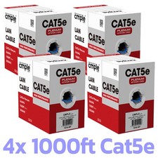 4 Pack Cat5e Ethernet Cable 1000ft Plenum CMP...