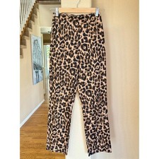 Reformation Sera Leopard High Waist Zip Straight Animal Print 0 Pant MSRP $198