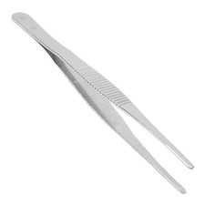 5.5" Long Silver Tone Stainless Steel Round Tip Tweezers W2N63834