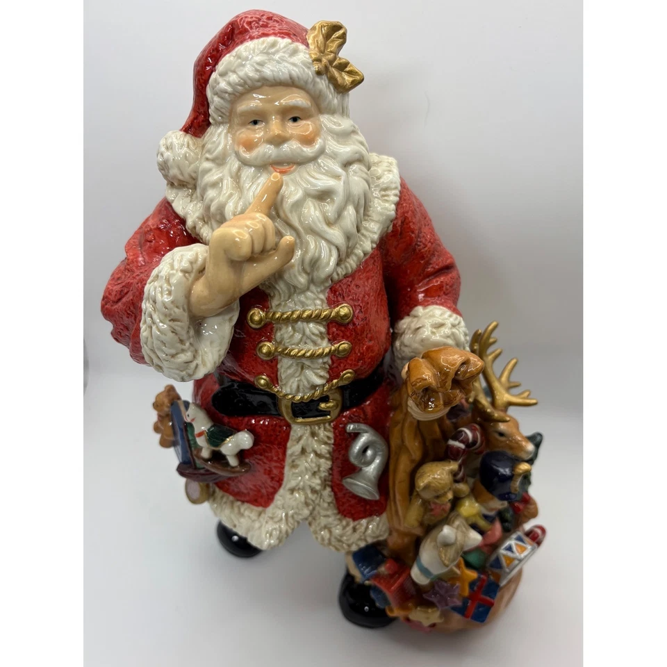Estatuilla de Papá Noel vintage con sacos de juguete decoración navideña Foto 2 de 4