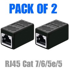 2x RJ45 Ethernet Coupler Cat7/6/5e/5 Inline LAN Network Cable Adapter 8P8C