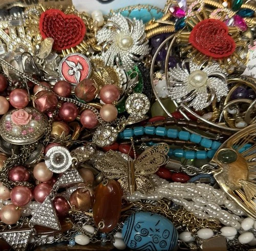 Vintage & Modern Some Signed Costume Jewelry Lot Full Small Priority Box # 88